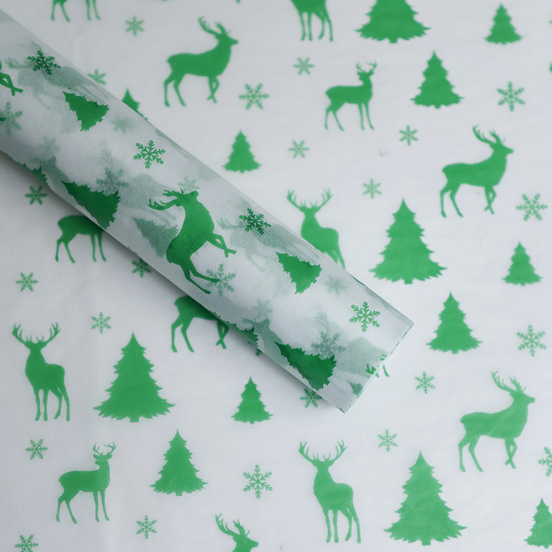 Papel de Sedá Navideño Translúcido con Reno - Para Arreglos Florales y Regalos | Colección Invernal