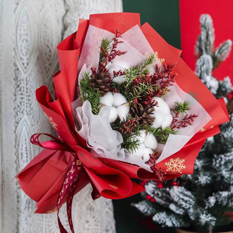 Papel de Regalo Navideño con Diseño de Árbol de Navidad - Para Manzanas de Nochebuena y Regalos | Venta al por Mayor-ywys