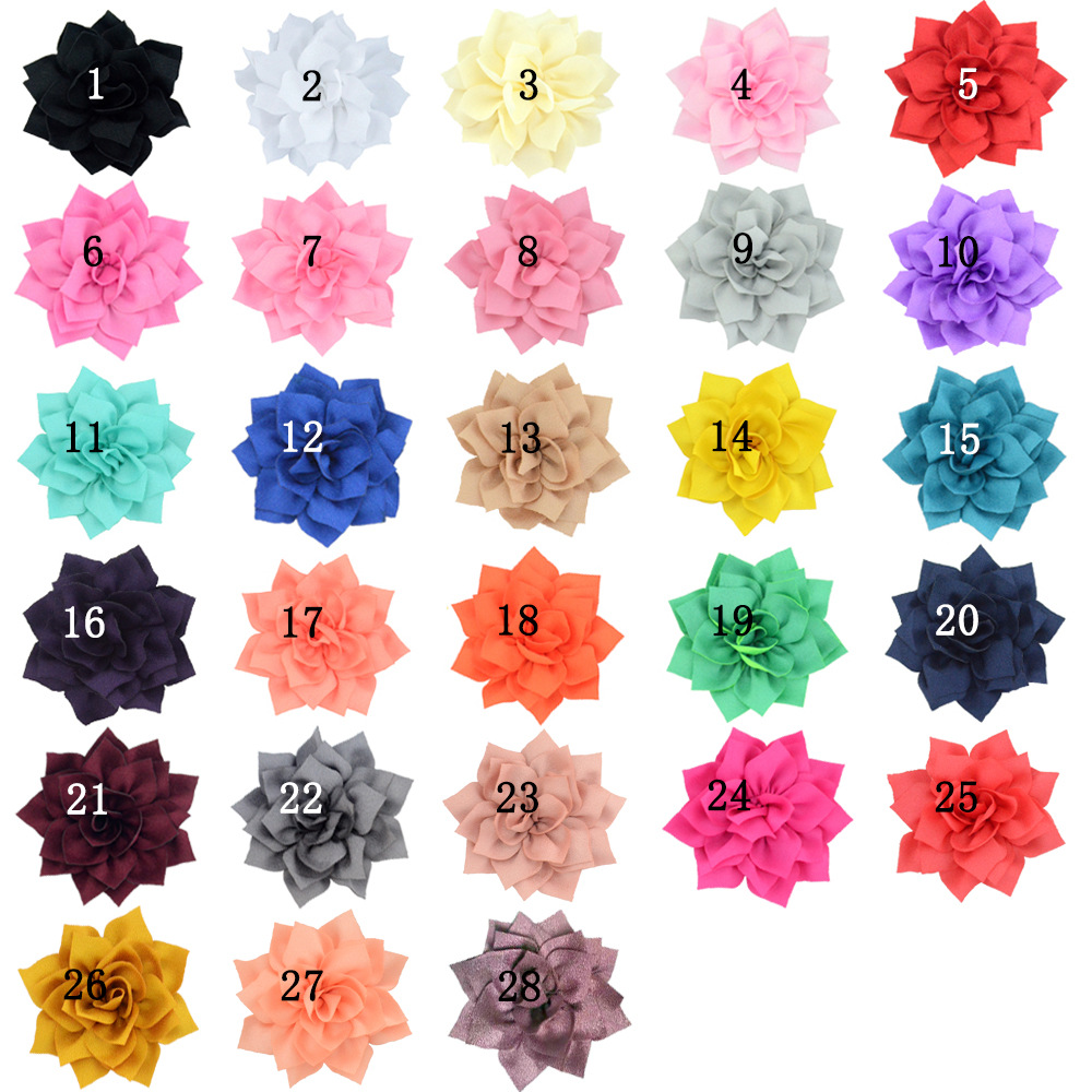 Flores de loto multicapa con puntas - Flores de tela para accesorios infantiles - Proveedor mayorista de exportación-ywys