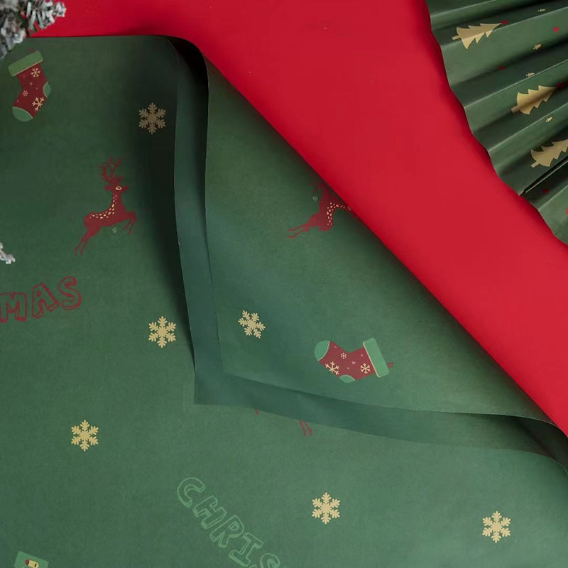 Papel de Regalo Navideño con Diseño de Árbol de Navidad - Para Manzanas de Nochebuena y Regalos | Venta al por Mayor-ywys