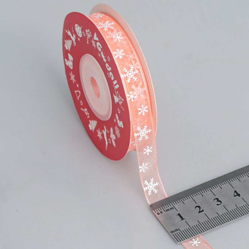 Cinta de Tul Transparente Navideña de 1cm - Decoración para Regalos y Flores - Proveedor Mayorista