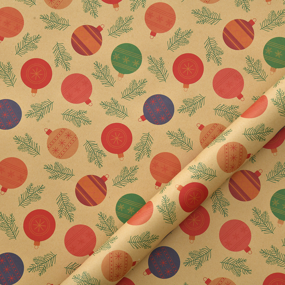 Papel Kraft Navideño con Estampados Animados - Ideal para DIY y Regalos | Venta al por Mayor