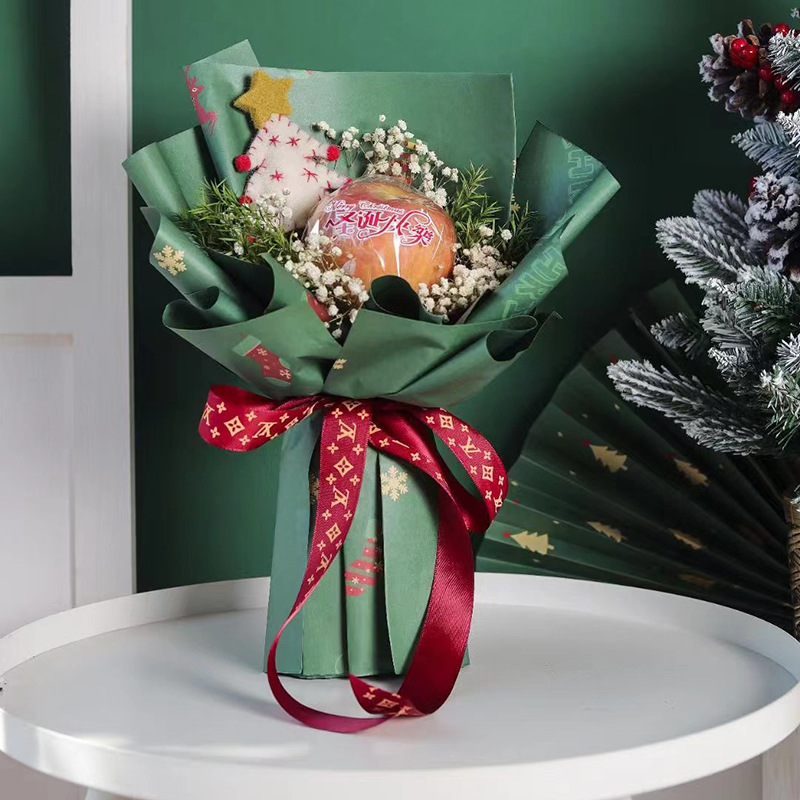 Papel de Regalo Navideño con Diseño de Árbol de Navidad - Para Manzanas de Nochebuena y Regalos | Venta al por Mayor-ywys