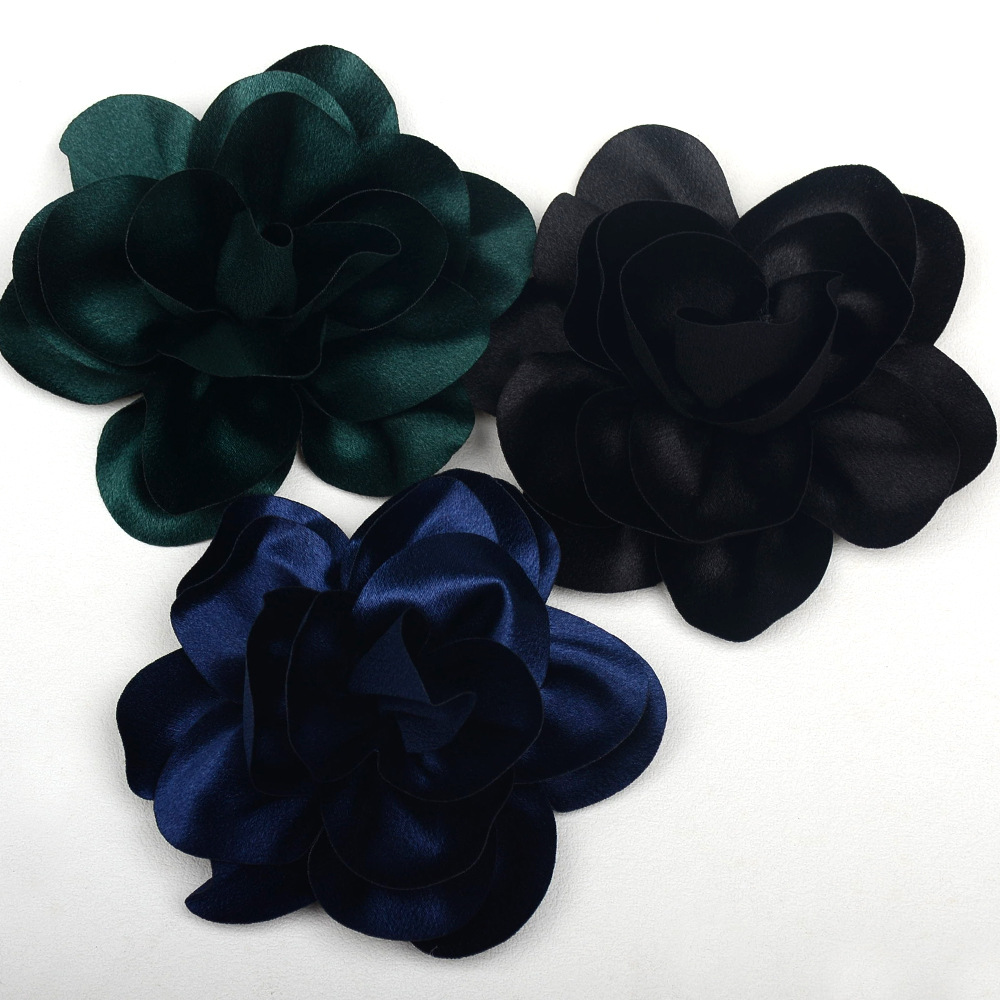 Flores gigantes 15CM de satén brillante - Rosas enrolladas para accesorios de moda - Proveedor mayorista-ywys