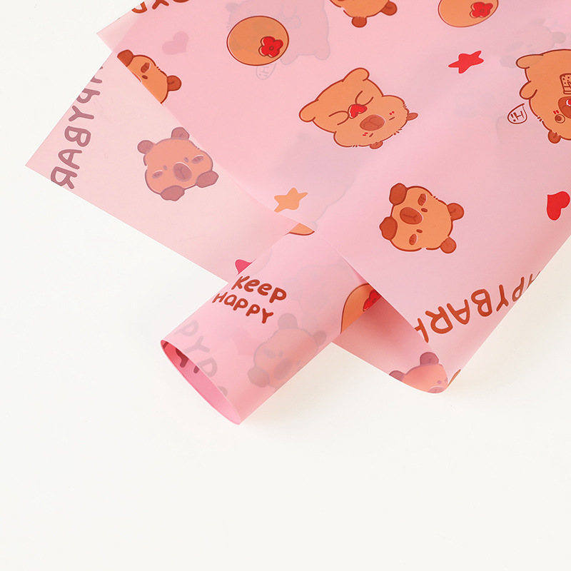 Papel Capibara OPP Impermeable | Flores Antiestrés | Mayoreo MX