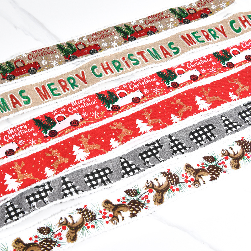 Cinta Navideña de Yute con Flecos para Decoración - Mayorista para Importadores - Lazos para Árbol de Navidad y Regalos