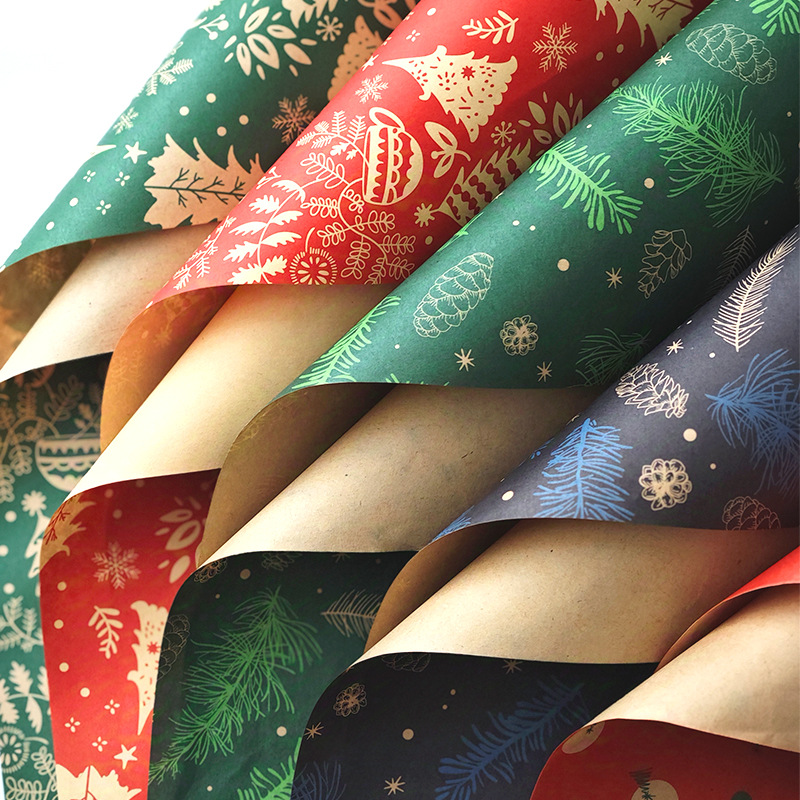 Papel Kraft Premium Navideño para Regalos - Material Profesional para Floristerías y Manualidades