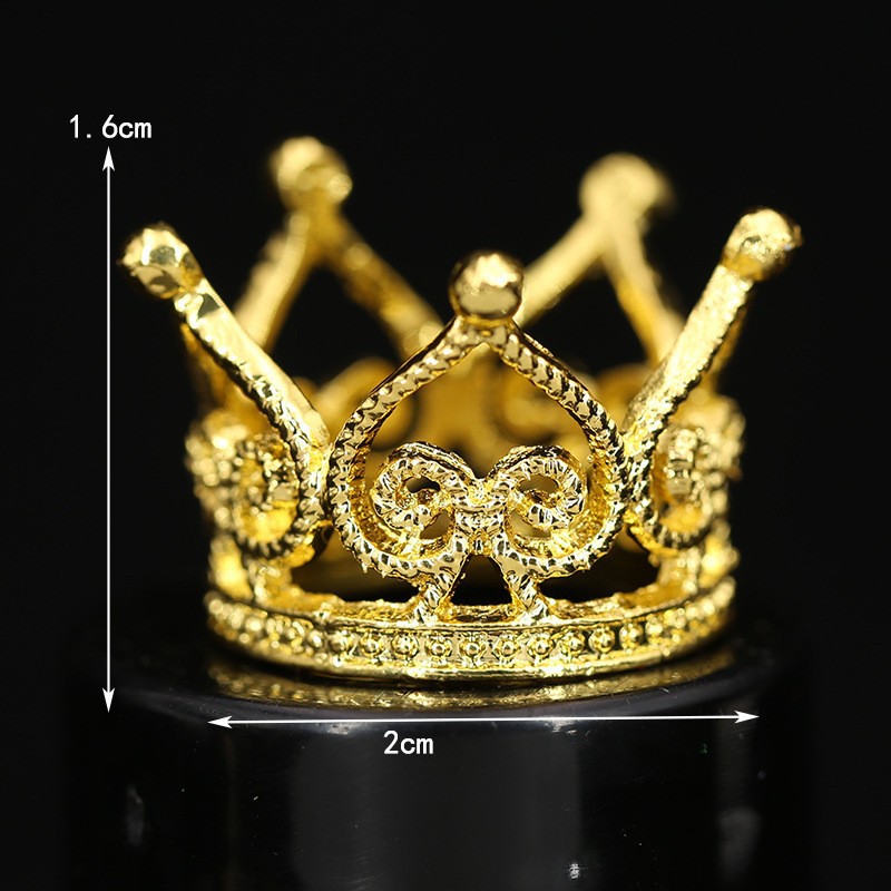 Accesorios para sombreros, decoración de flores de cumpleaños, rendimiento de Festival, Mini corona redonda de aleación（41#）-ywys