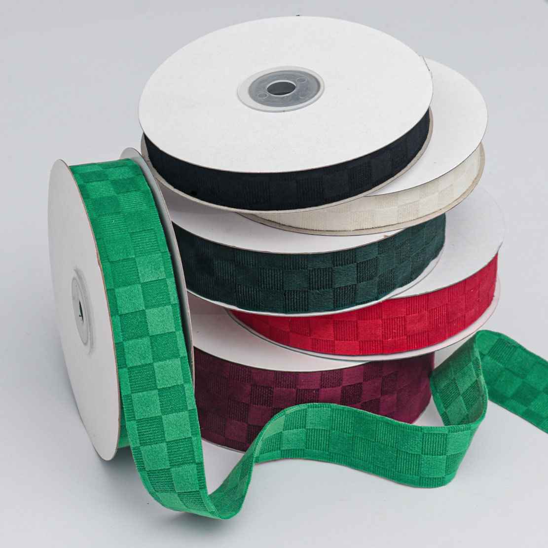 Cinta de Cuadros con Peluche Unilateral - Para Accesorios de Pelo y Decoración de Ropa - Proveedor Mayorista