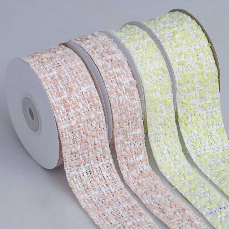 Cinta Tejida Coreana Estilo Jacquard con Bolas de Pelo - Para Lazos, Decoración de Pasteles y Manualidades - Mayoristas