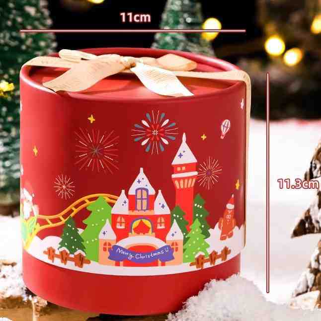 Caja Redonda Transparente para Manzanas de Nochebuena - Ideal para Dulces, Galletas y Regalos DIY