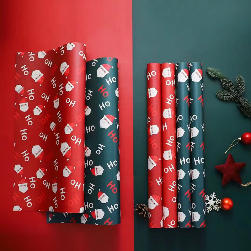 Papel de Regalo Navideño Impermeable con Diseño de Santa Claus - Para Manzanas y Ramos Florales | Venta al por Mayor-ywys