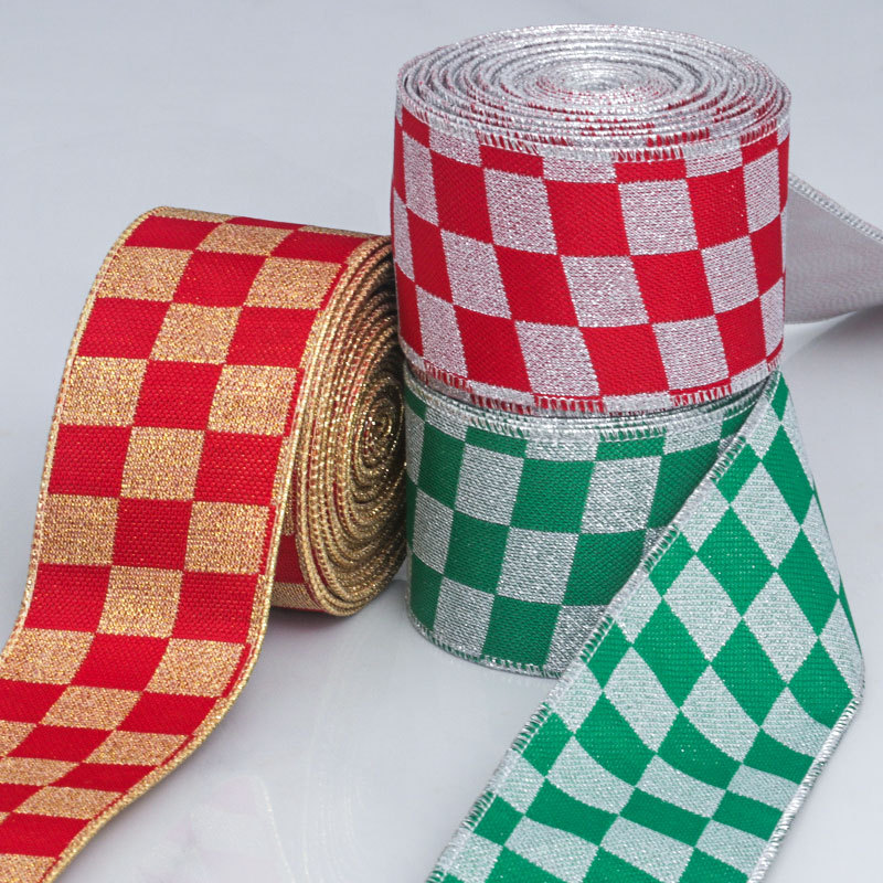 Cinta de Doble Color a Cuadros con Costura Overlock - Para Lazos, Flores y Regalos - Mayoristas