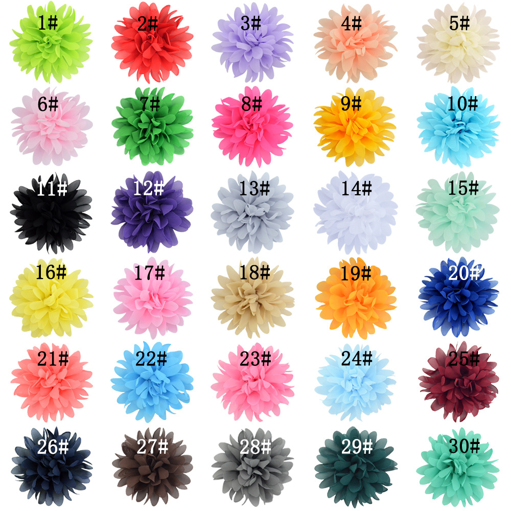 Flores de gasa 10CM - Adornos para calzado, diademas infantiles y moda - Proveedor mayorista de exportación-ywys