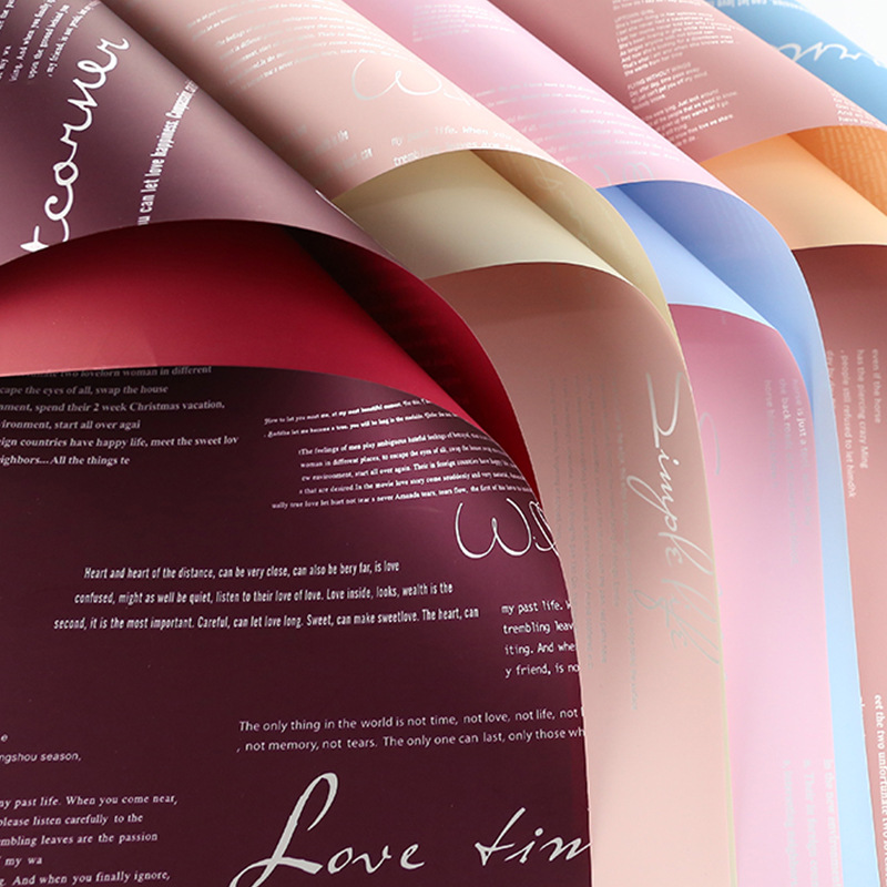 Nuevo papel de regalo de flores de papel Ouya inglés（63#）