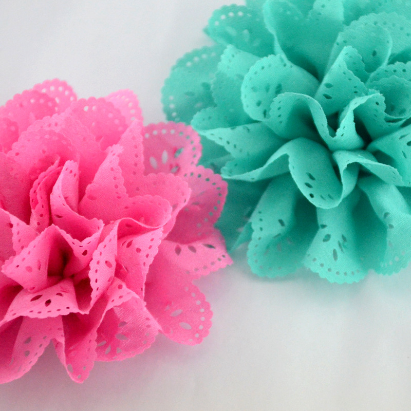 Flores de gasa calada 10CM - Diseño minimalista para accesorios infantiles - Proveedor mayorista europeo-ywys