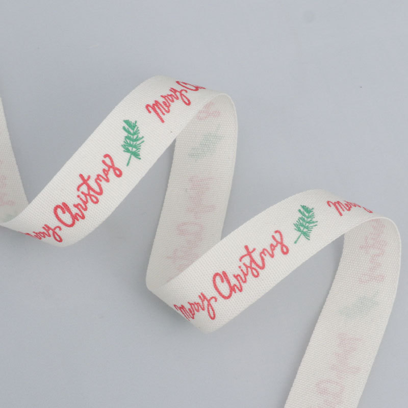 Cinta de Algodón con Estampado Dorado para Navidad - Decoración para Árbol de Navidad - Importadores al por Mayor