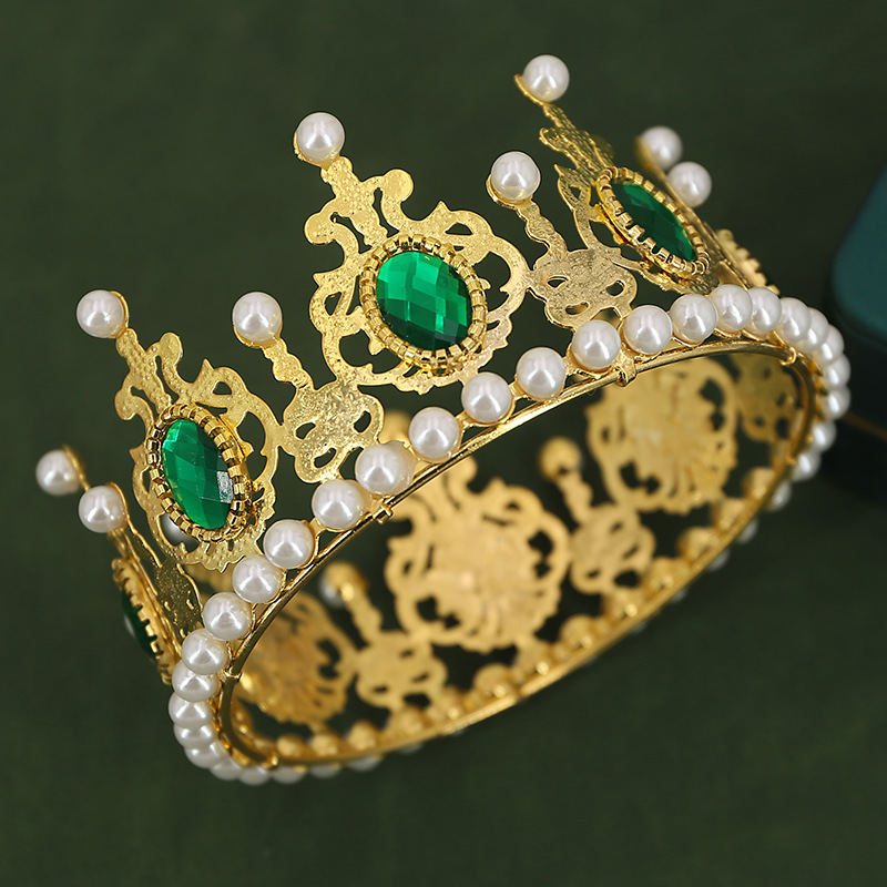 Pastel de cumpleaños de reina de cristal colorido, tiara, corona nupcial europea y americana（46#）