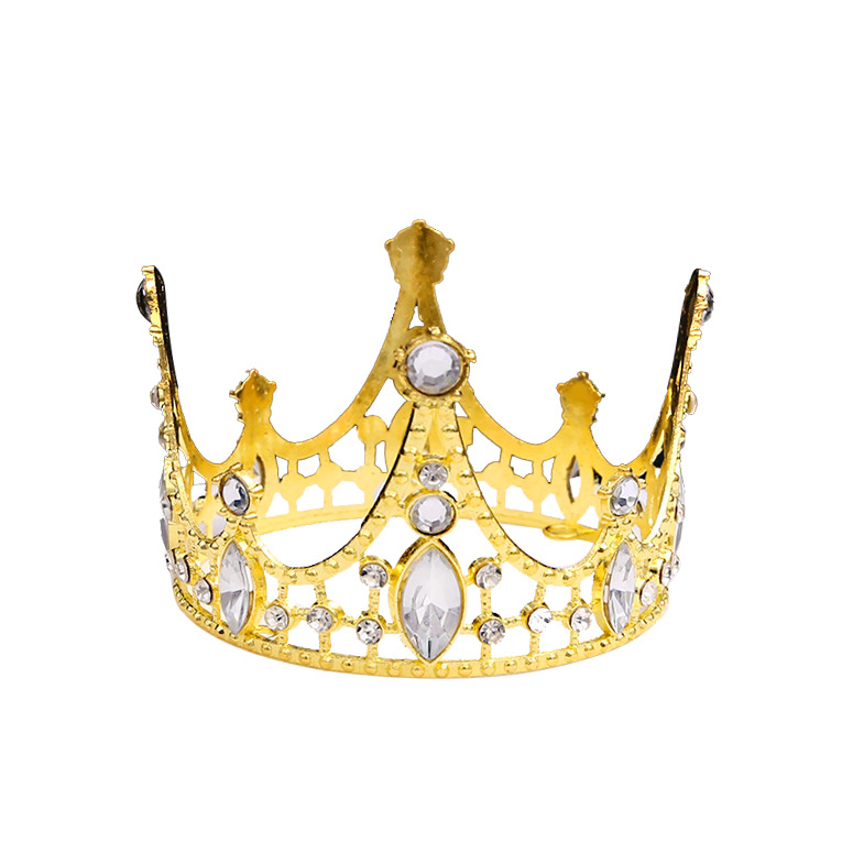 Decoración de corona de pastel de cumpleaños adornos tiara redonda para niños（18#）