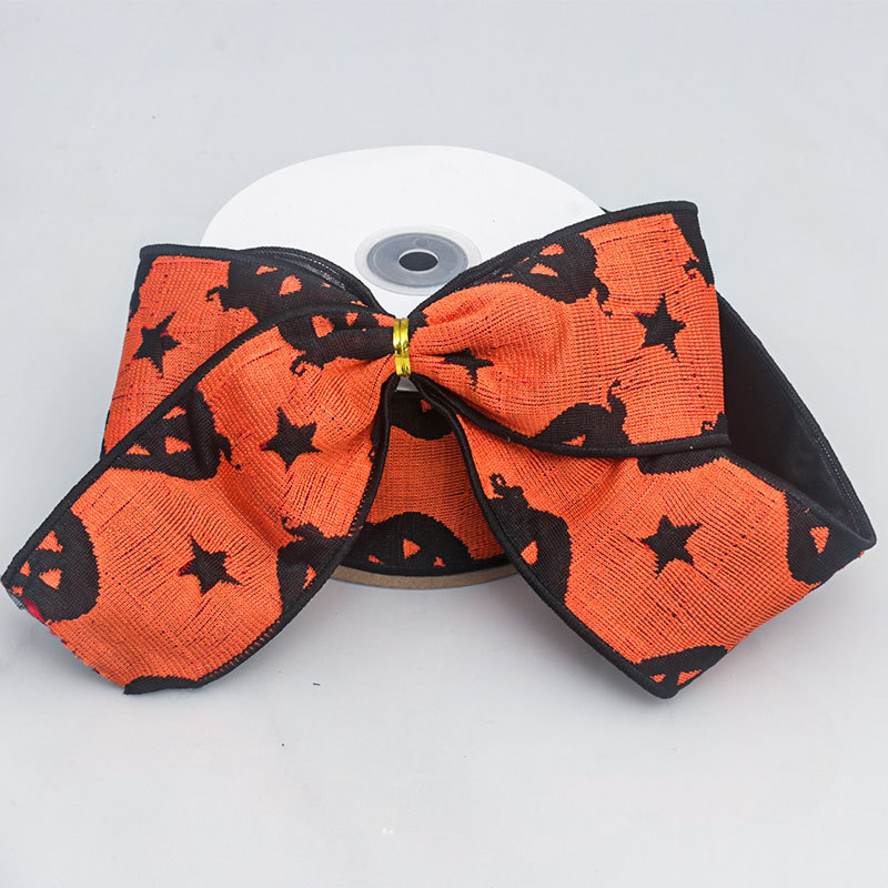 Cinta de Halloween con Alambre - Diseños de Calabaza y Murciélago - Para Decoración de Dulces y Juguetes - Proveedor Mayorista