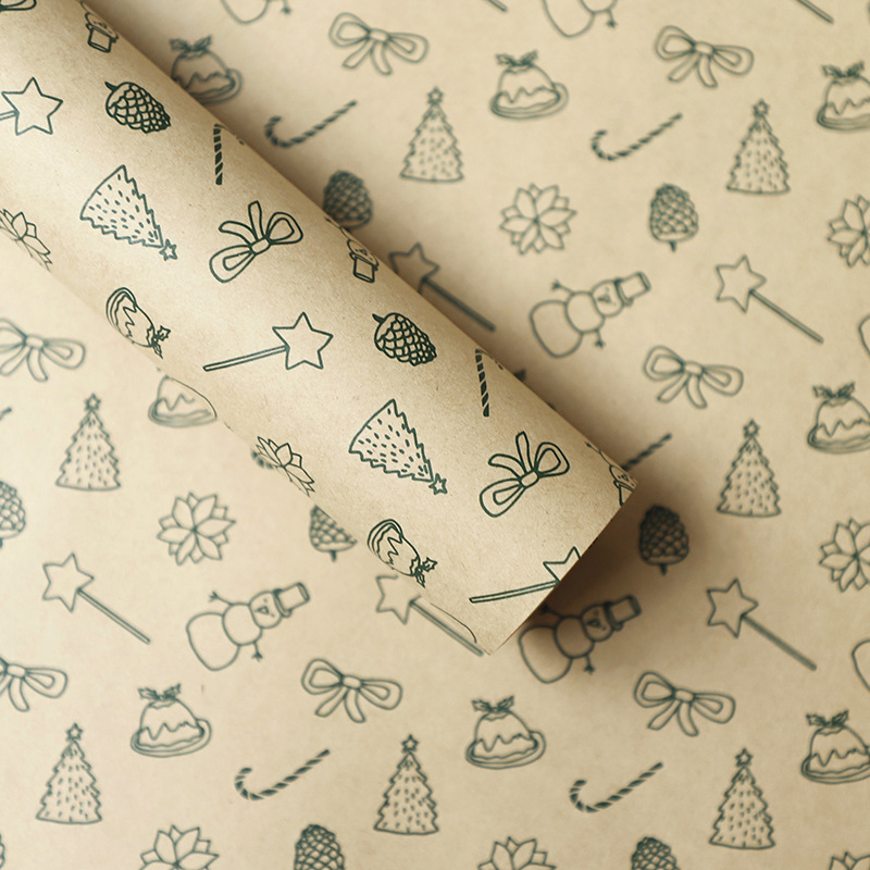 Papel de Regalo Navideño con Muñeco de Nieve - Para Ramos Florales y Manzanas de Nochebuena | Venta al Mayor-ywys