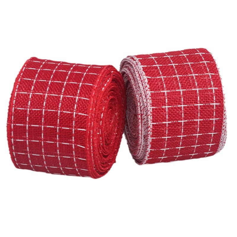 Cinta de Lino para Regalos Navideños - Lazos para Árbol de Navidad y Manualidades - Proveedor Mayorista