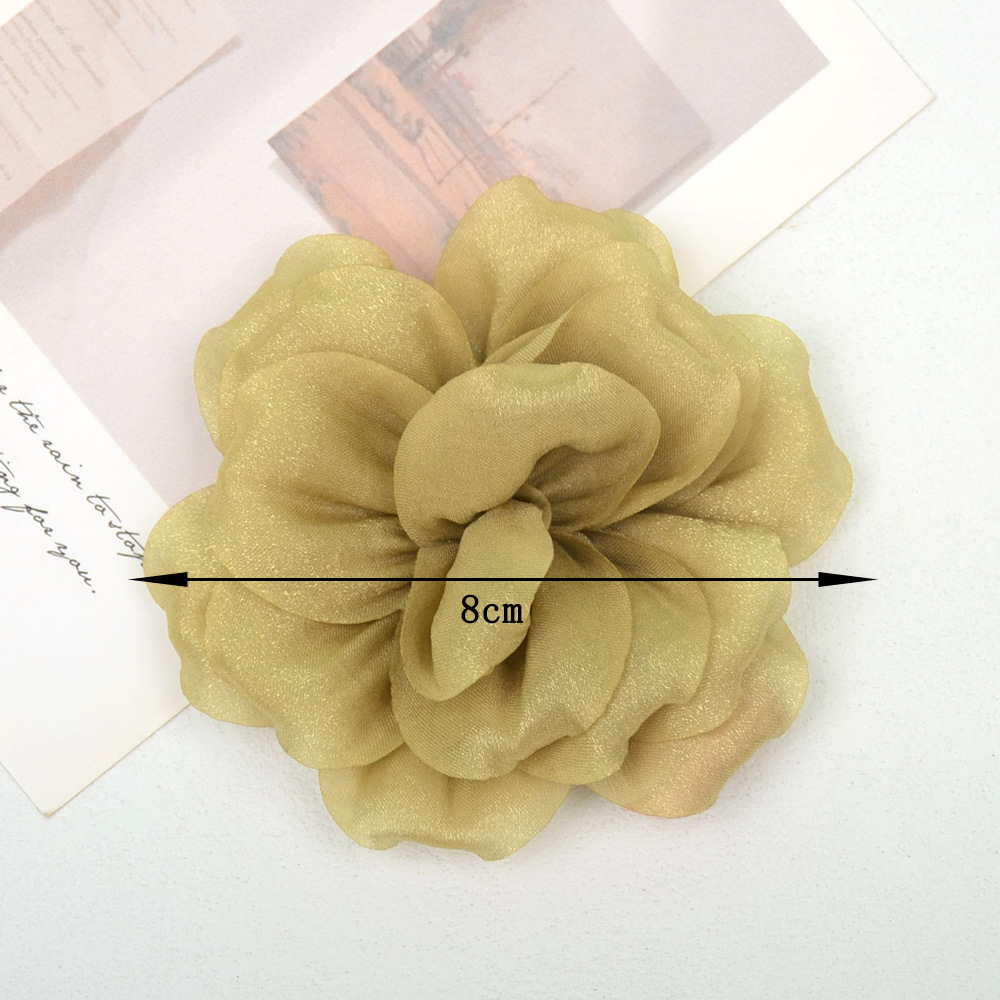 Rosas 3D de satén brillante plegadas - Flores artesanales para accesorios de pelo, calzado y moda - Proveedor mayorista-ywys