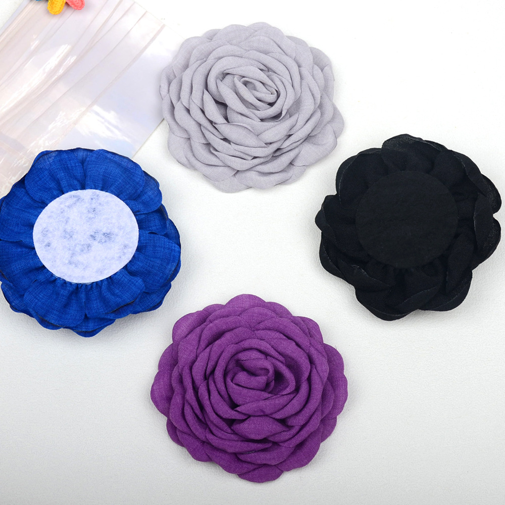 Flores de tela quemadas 10CM estilo Caro - Flores 3D para accesorios de pelo, calzado y broches - Proveedor mayorista-ywys