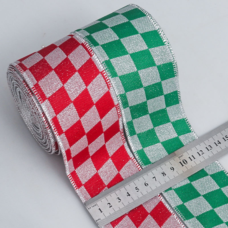 Cinta de Doble Color a Cuadros con Costura Overlock - Para Lazos, Flores y Regalos - Mayoristas