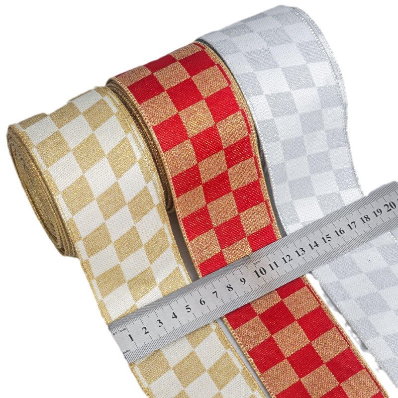 Cinta de Doble Color a Cuadros con Costura Overlock - Para Lazos, Flores y Regalos - Mayoristas