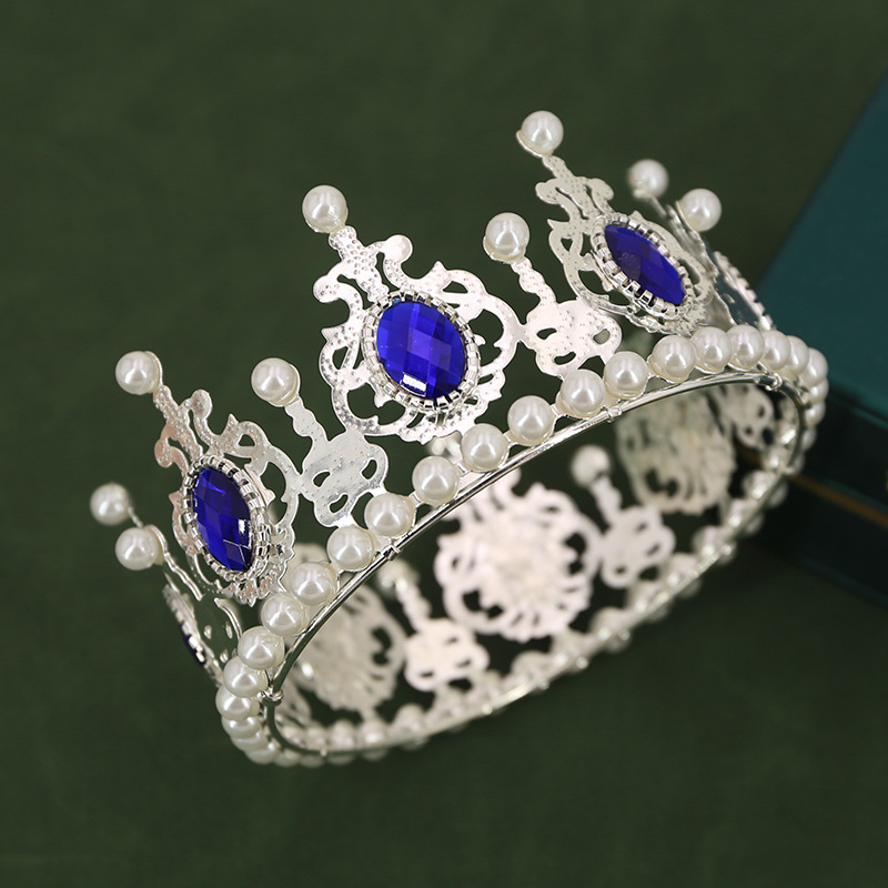 Pastel de cumpleaños de reina de cristal colorido, tiara, corona nupcial europea y americana（46#）