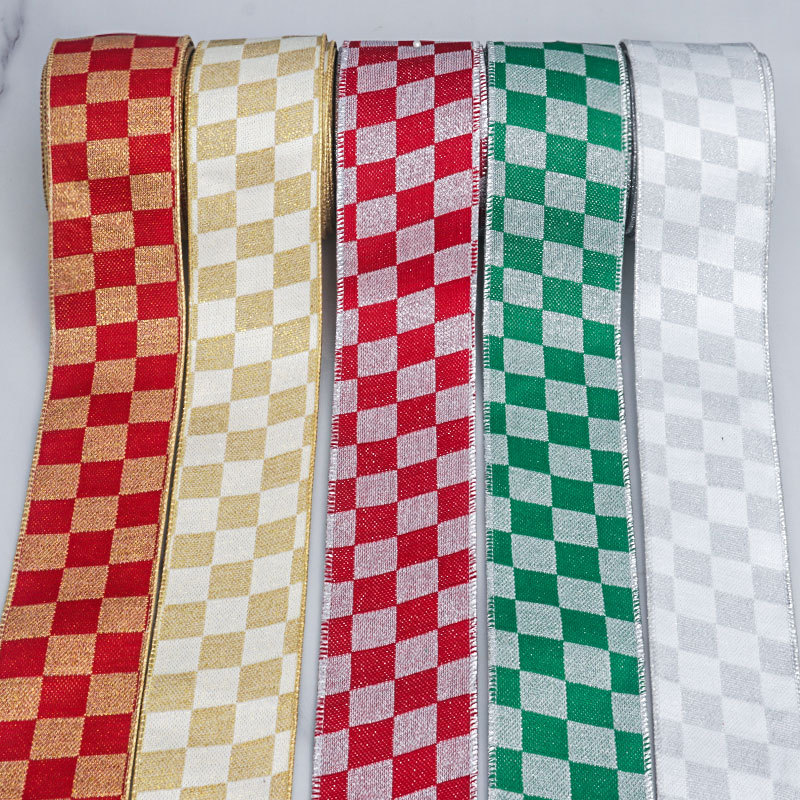 Cinta de Doble Color a Cuadros con Costura Overlock - Para Lazos, Flores y Regalos - Mayoristas