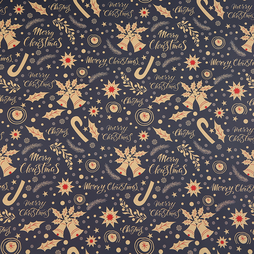 Papel Kraft Navideño Vintage - Diseños de Renos y Copos de Nieve para Nochebuena | Venta al por Mayor-ywys