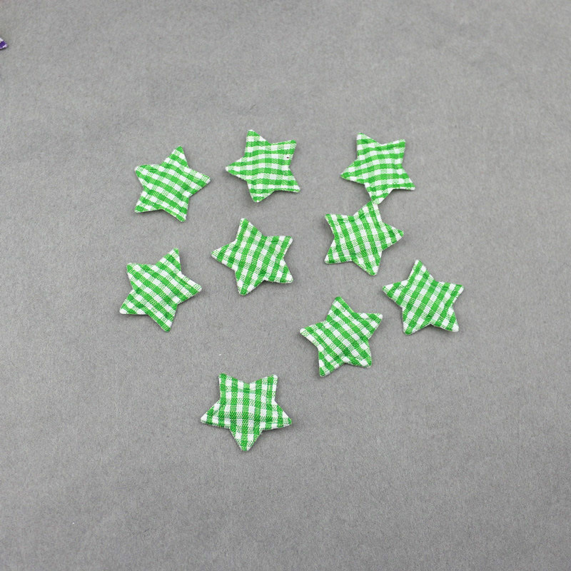 Estrellas de Tela de Cuadros de 2.5cm con Estampado - Componentes para Repostería, Accesorios de Pelo y Manualidades - Proveedor Mayorista 