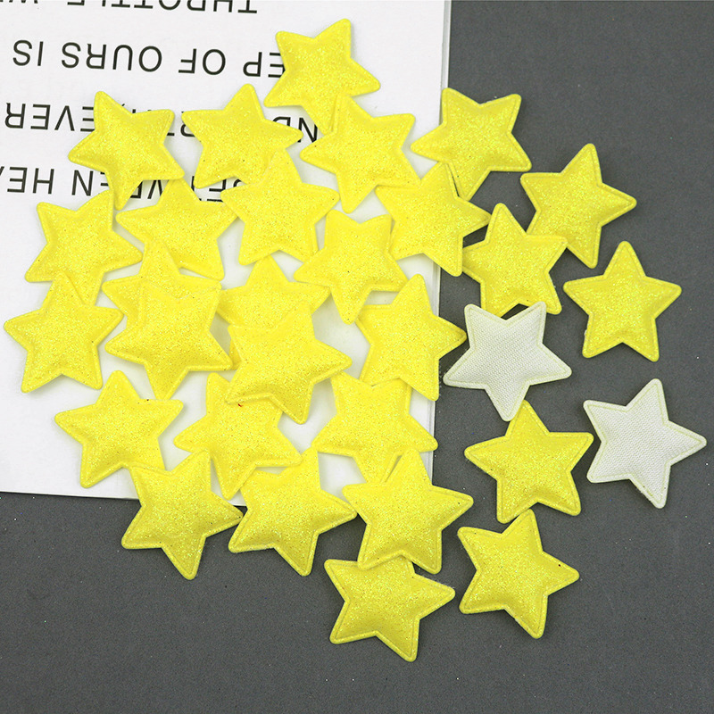Estrellas de Oropel de 3.6cm con Purpurina - Componentes para Fabricación de Accesorios de Pelo, Ropa y Manualidades - Proveedor Mayorista