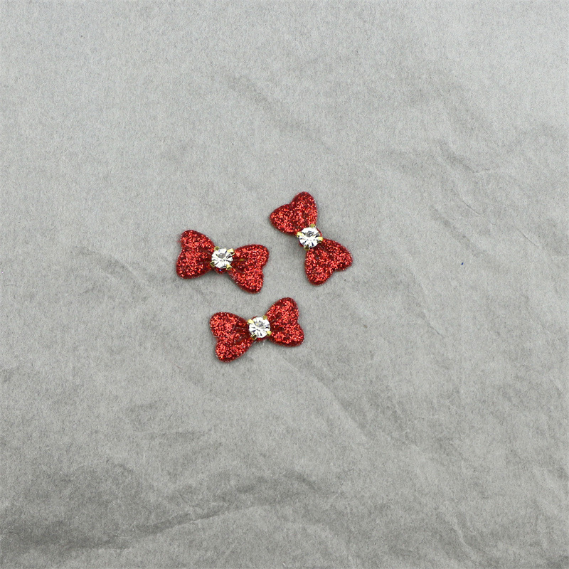 Moños de Cuero con Purpurina y Cristales - Componentes para Fabricación de Accesorios de Pelo, Ropa de Muñecas y Manualidades - Proveedor Mayorista