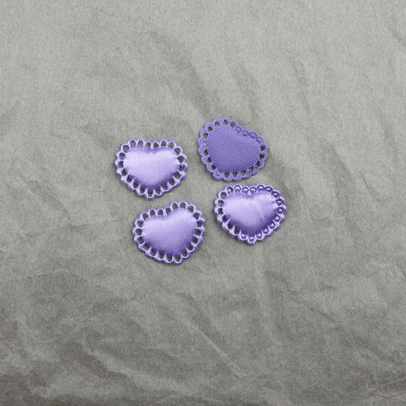 Corazones de Encaje Calado de 2.9cm - Componentes para Fabricación de Accesorios de Pelo, Ropa de Muñecas y Manualidades - Proveedor Mayorista 