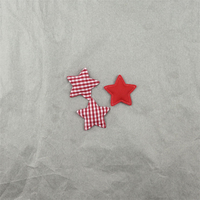 Estrellas de Tela de Cuadros de 3.3cm - Componentes para Fabricación de Juguetes, Ropa de Muñecas y Accesorios de Pelo - Proveedor Mayorista