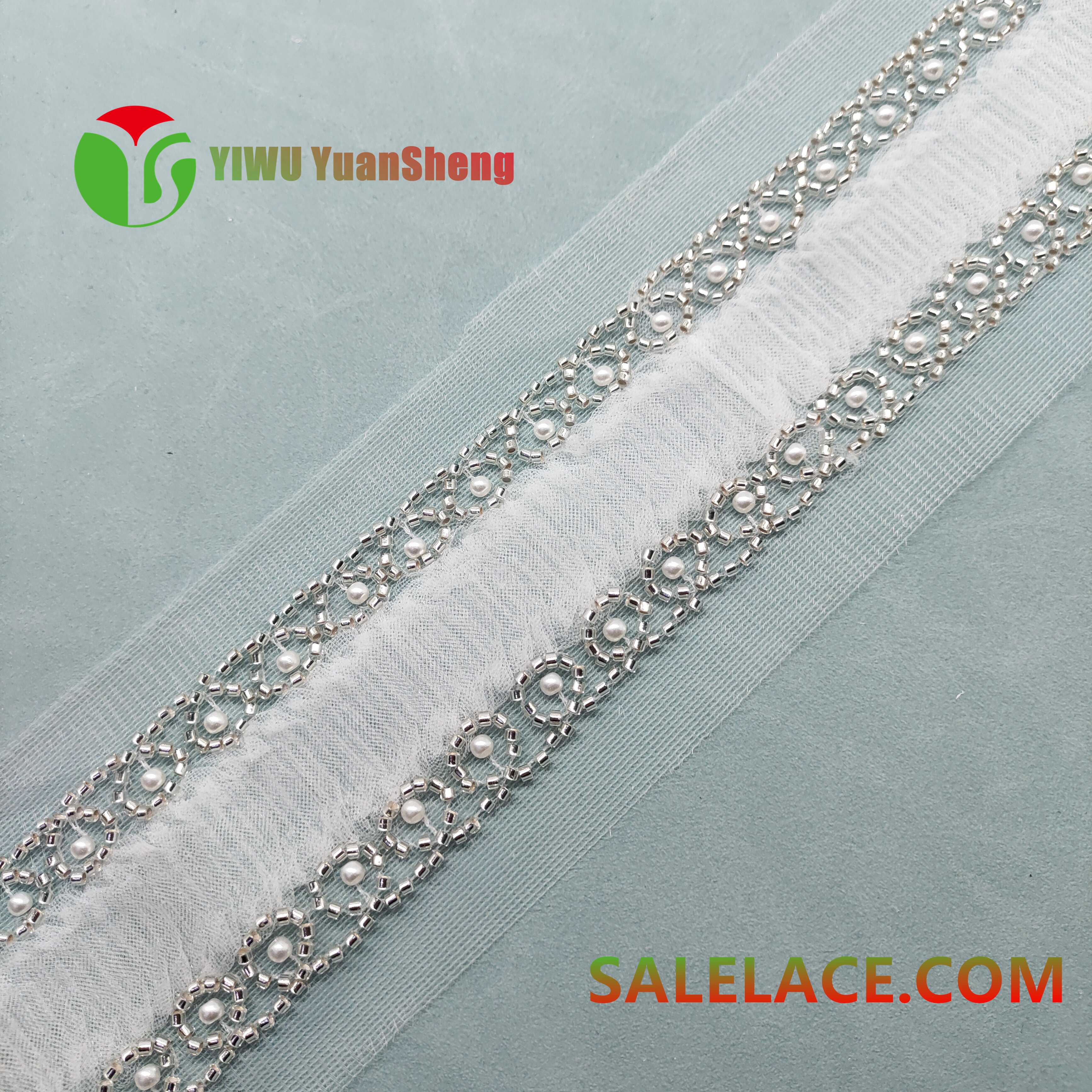 Glass bead mesh lace YS4601#