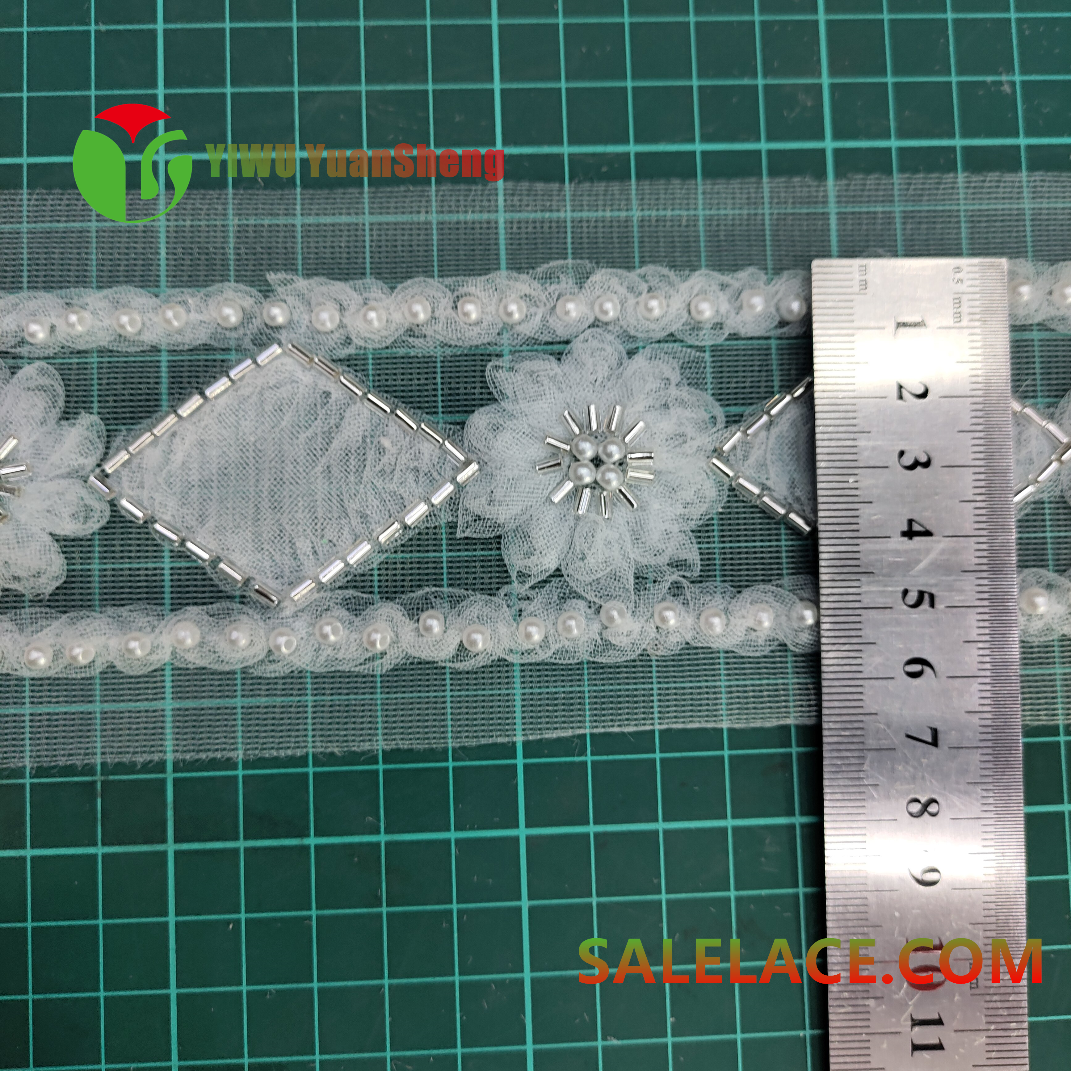 Glass bead mesh lace YS4603#