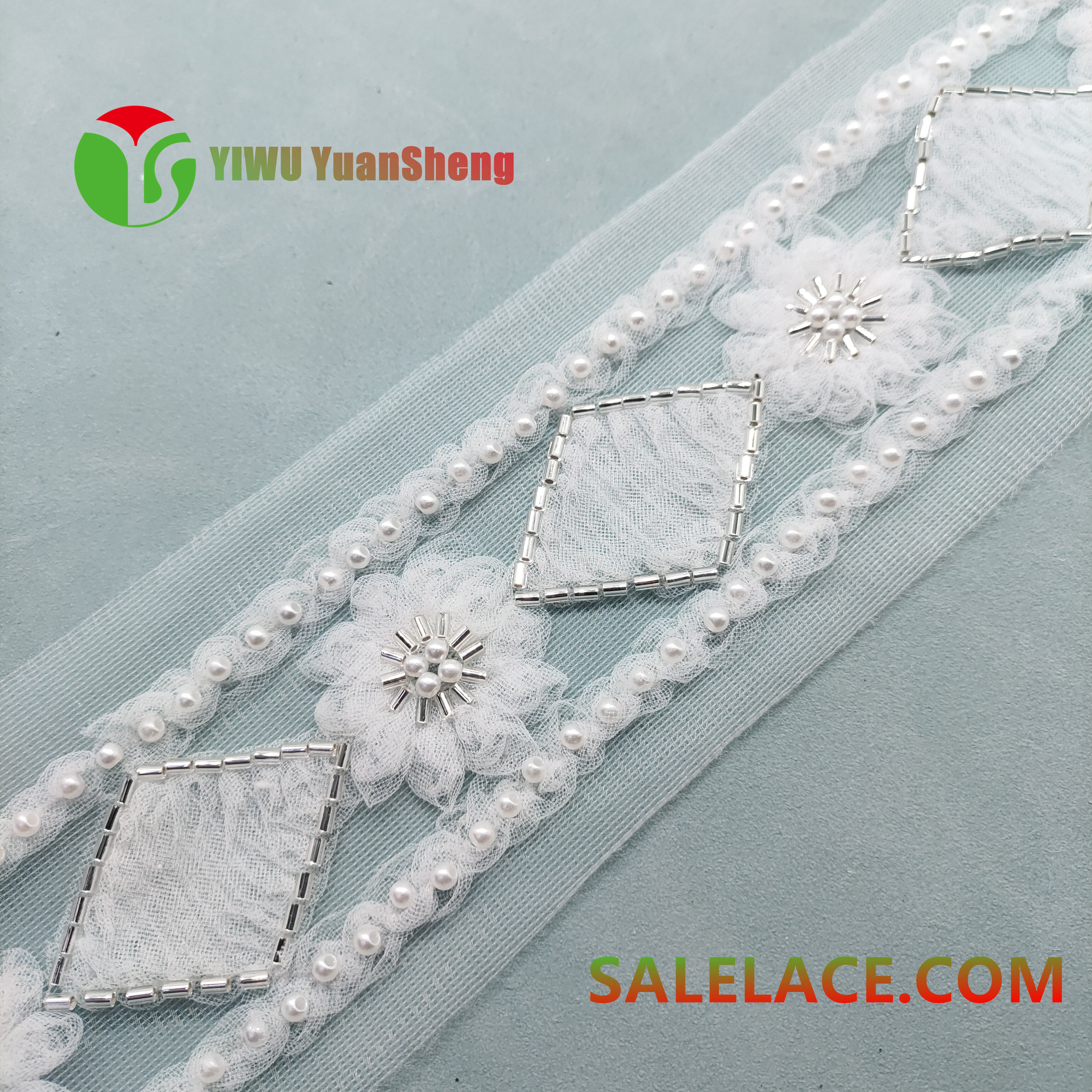 Glass bead mesh lace YS4603#