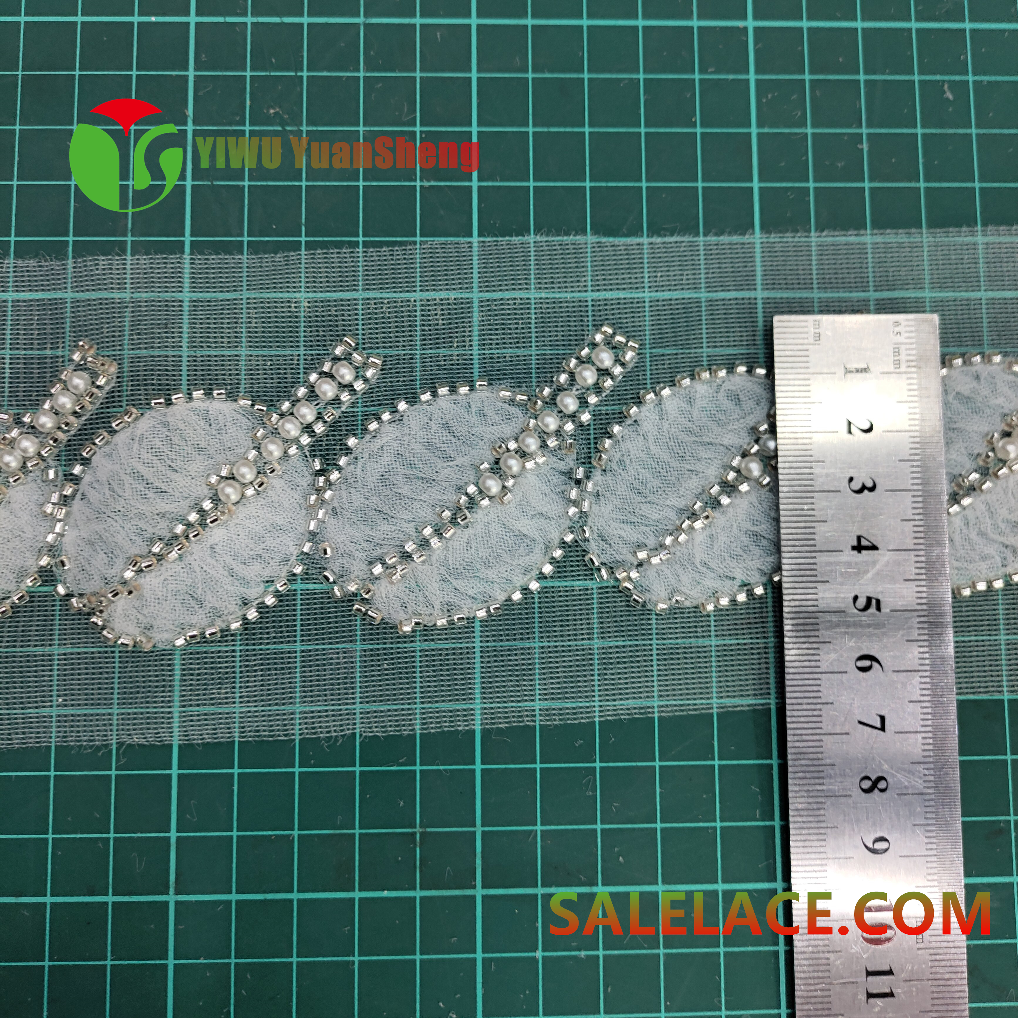 Glass bead mesh lace YS4605#