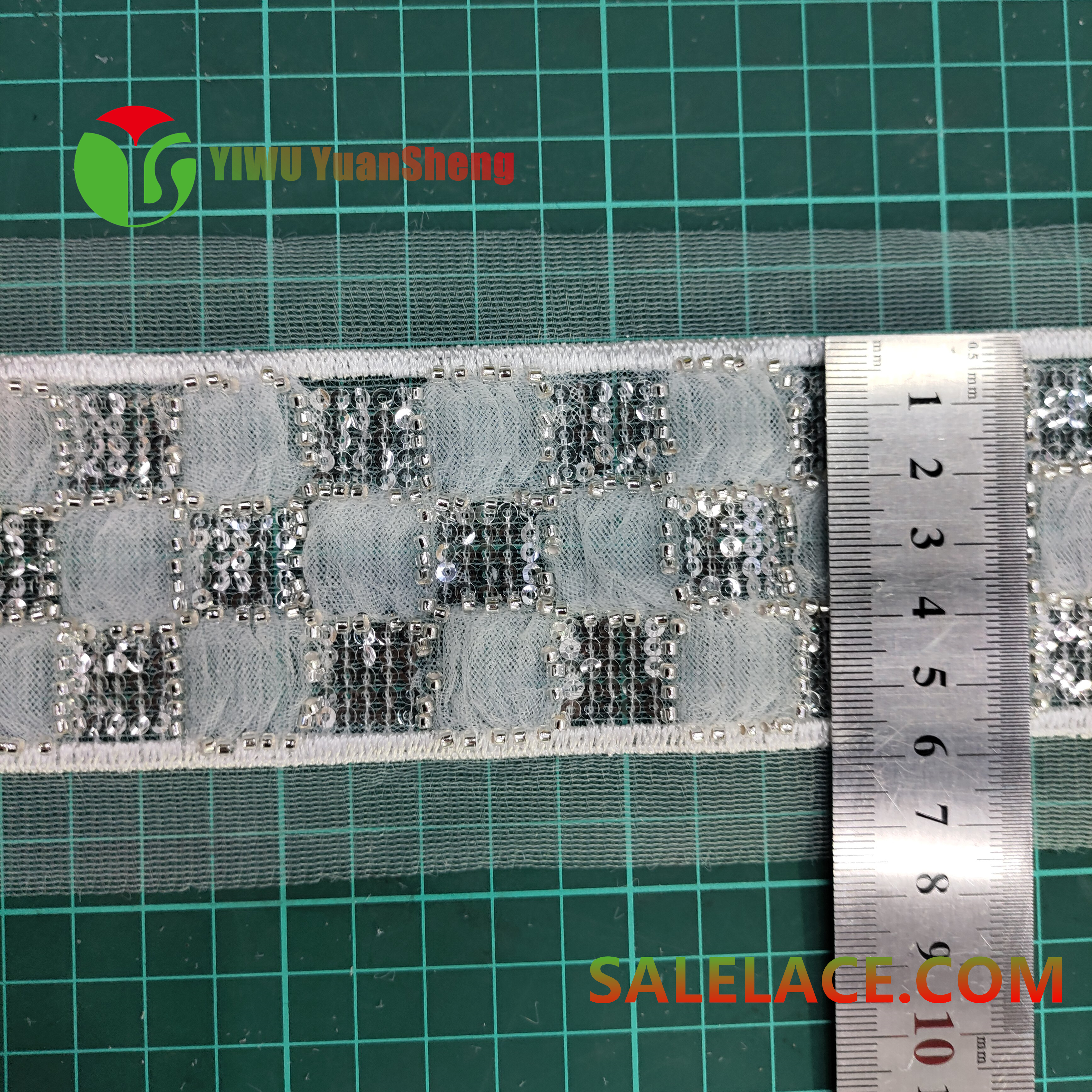 Glass bead mesh lace YS4607#