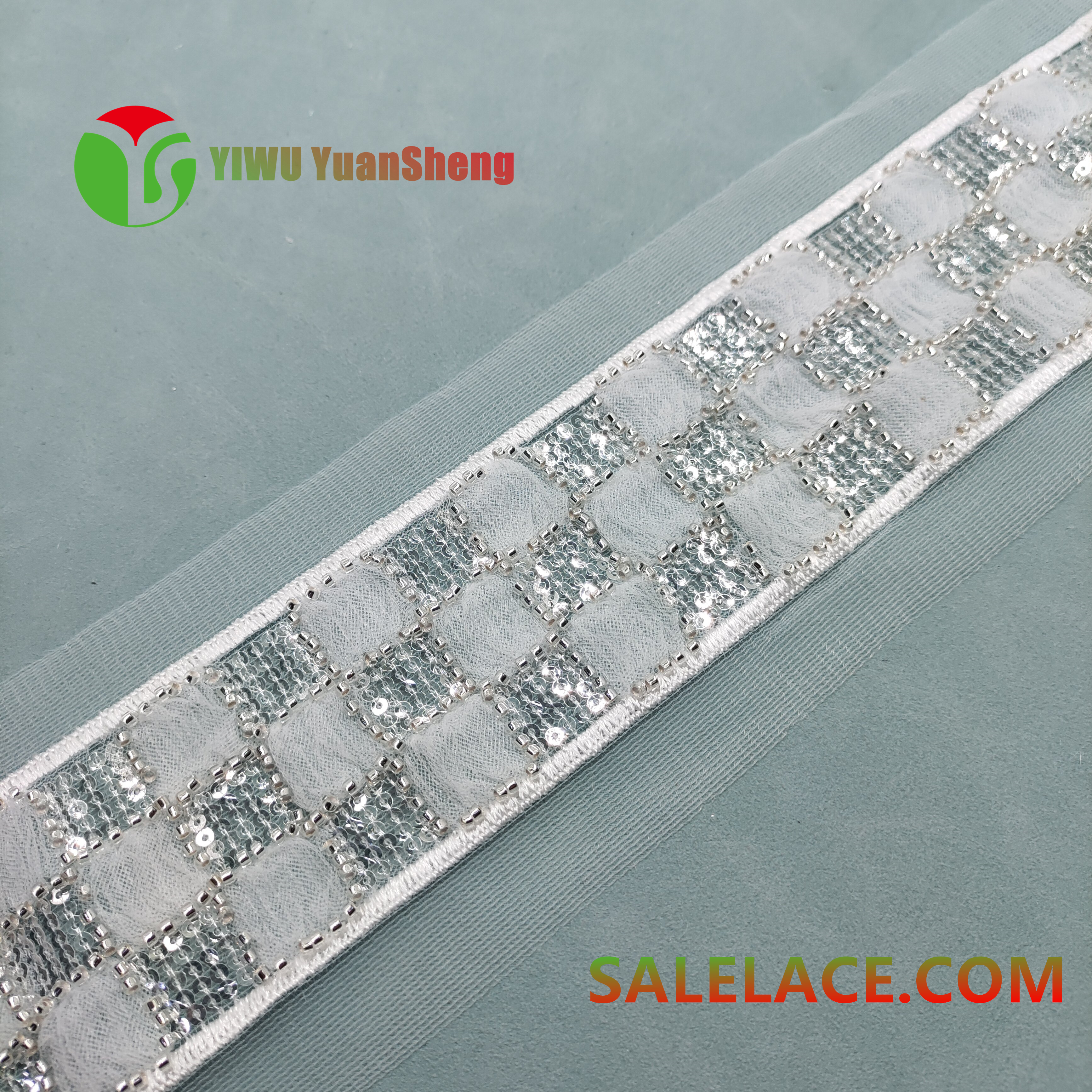 Glass bead mesh lace YS4607#