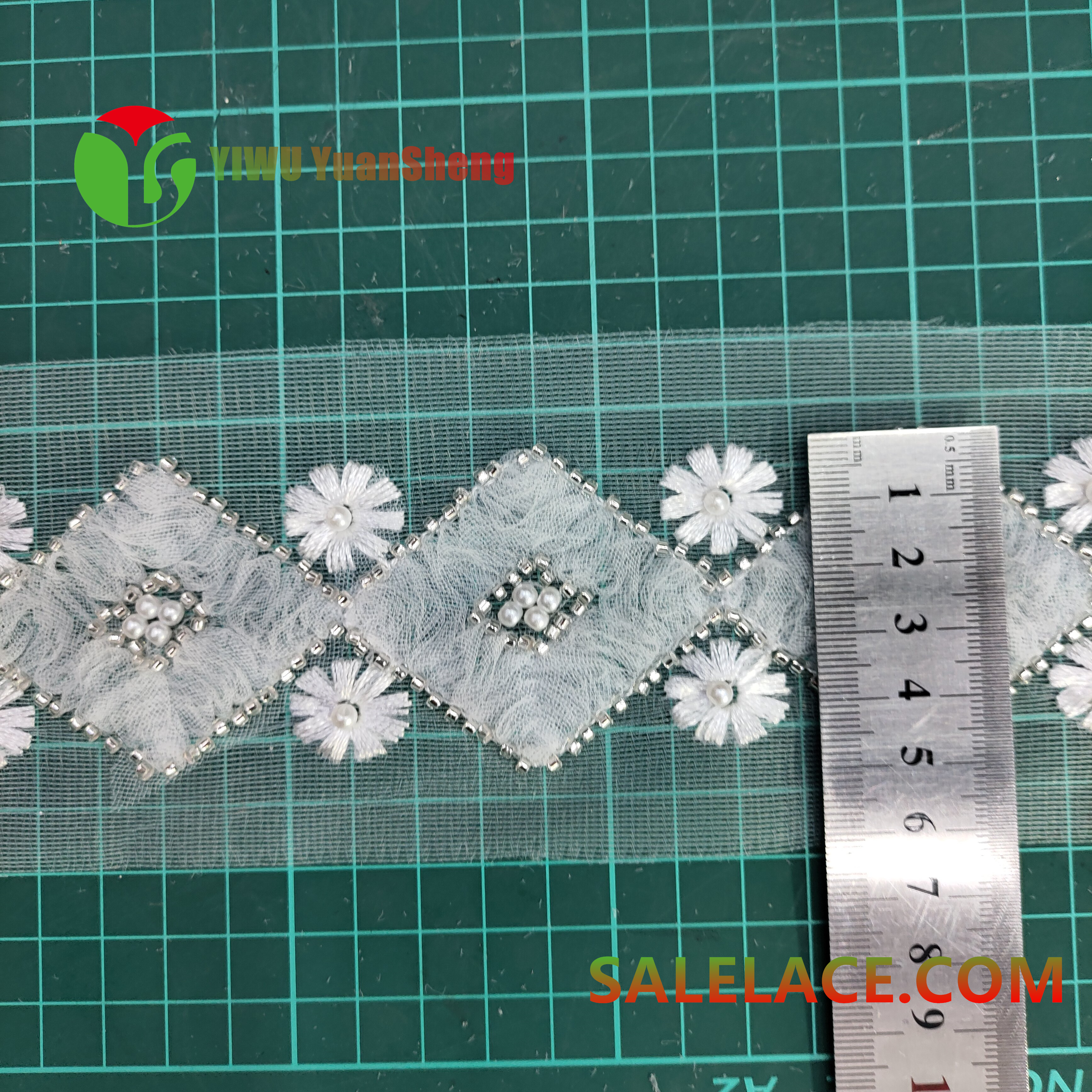 Glass bead mesh lace YS411#