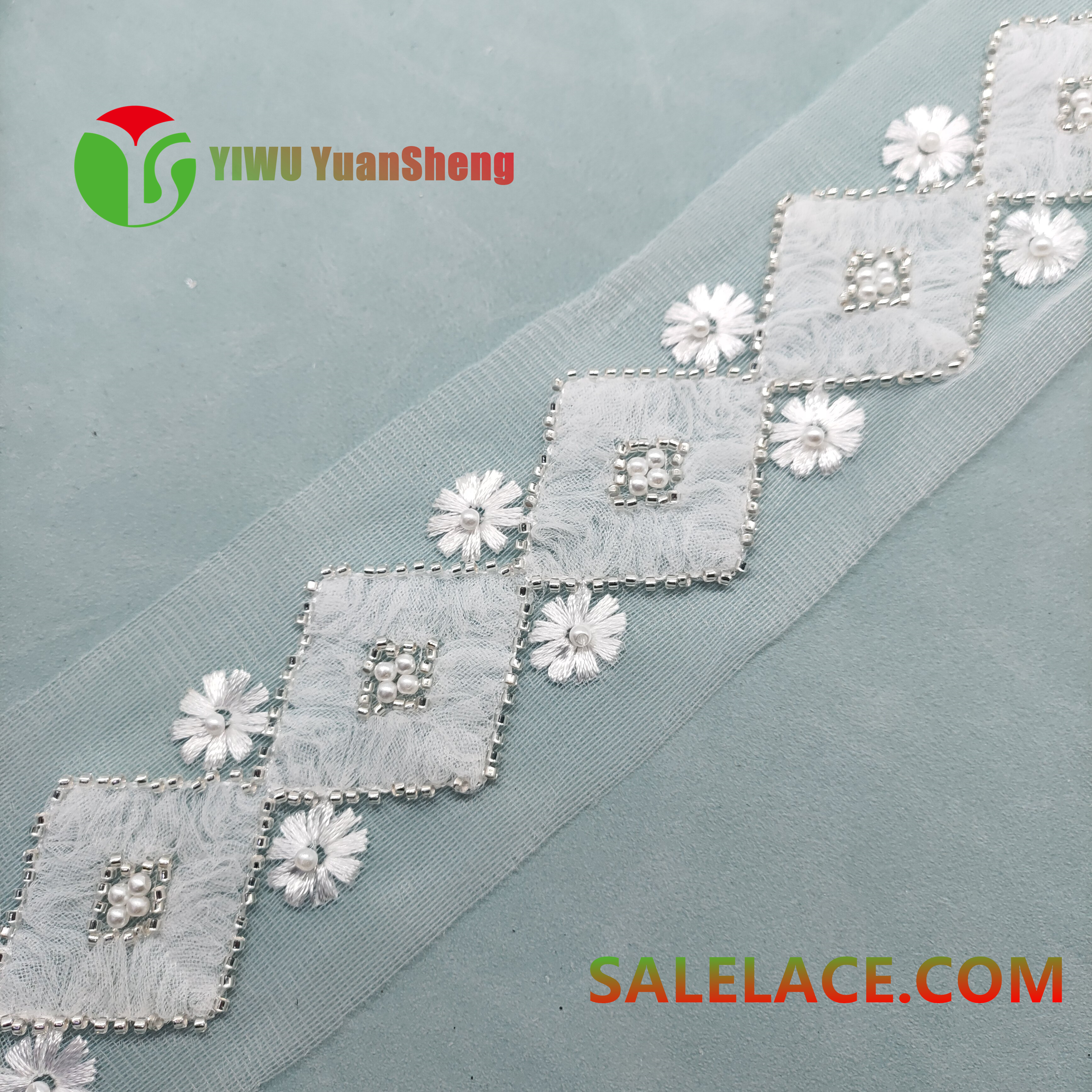 Glass bead mesh lace YS411#