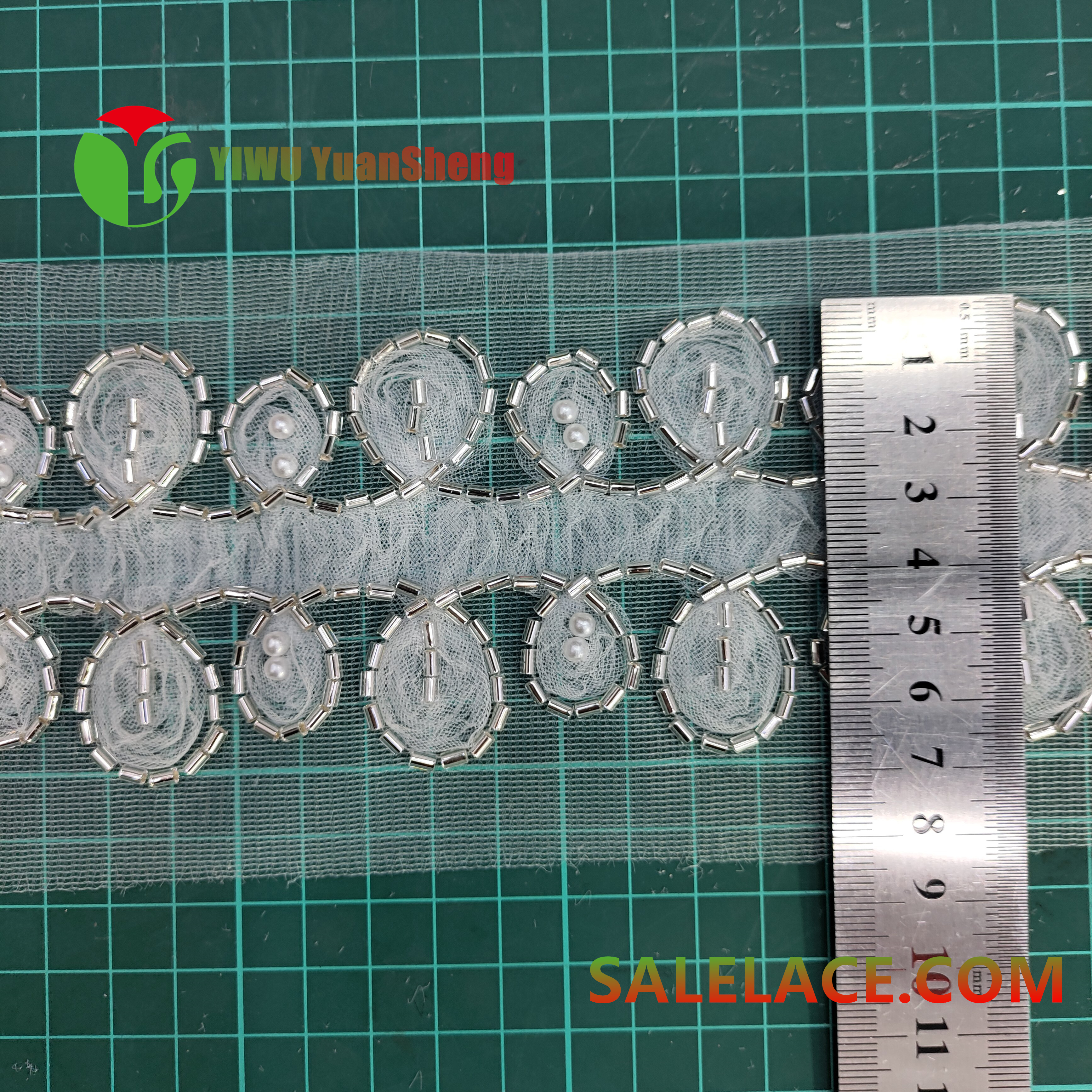 Glass bead mesh lace YS413#