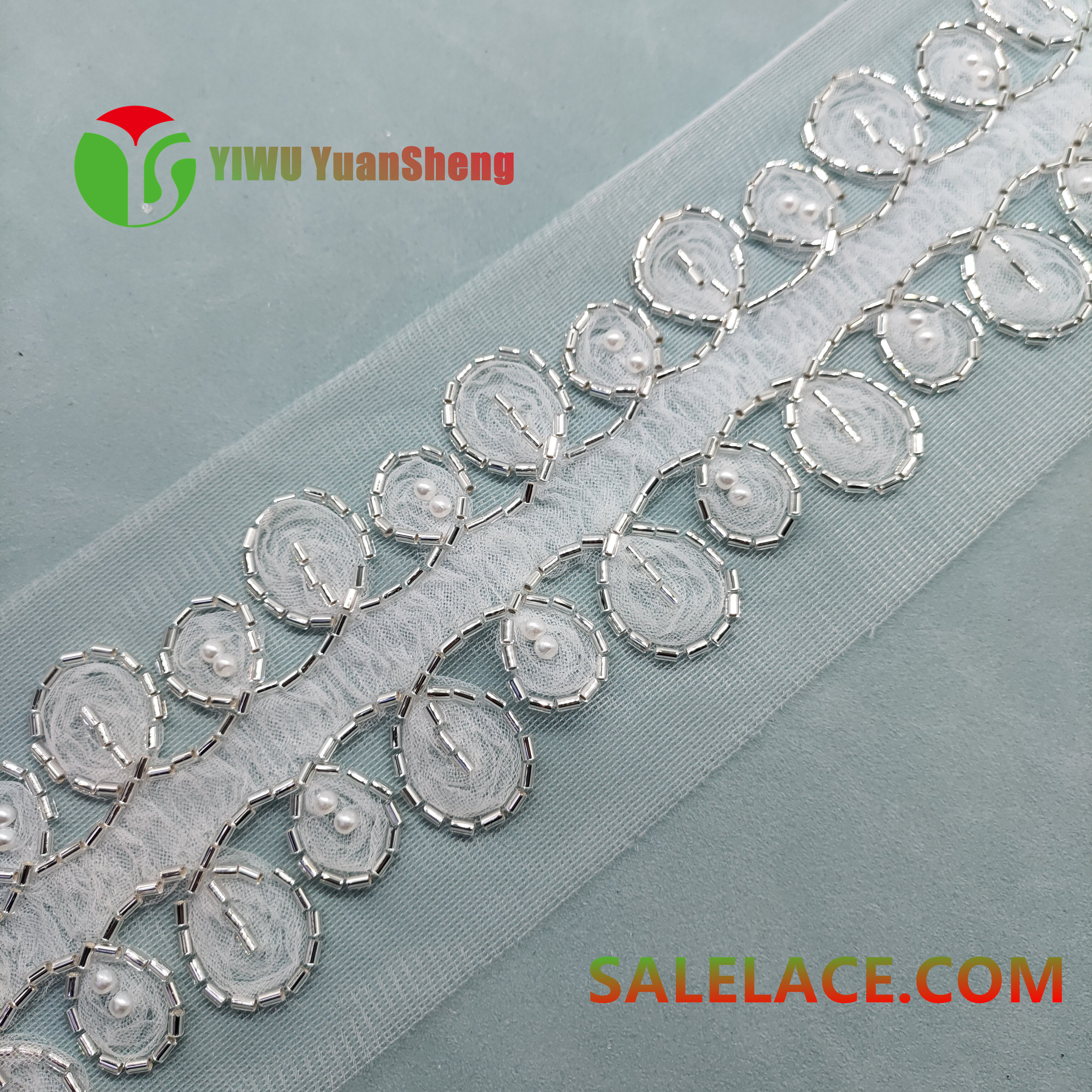 Glass bead mesh lace YS413#