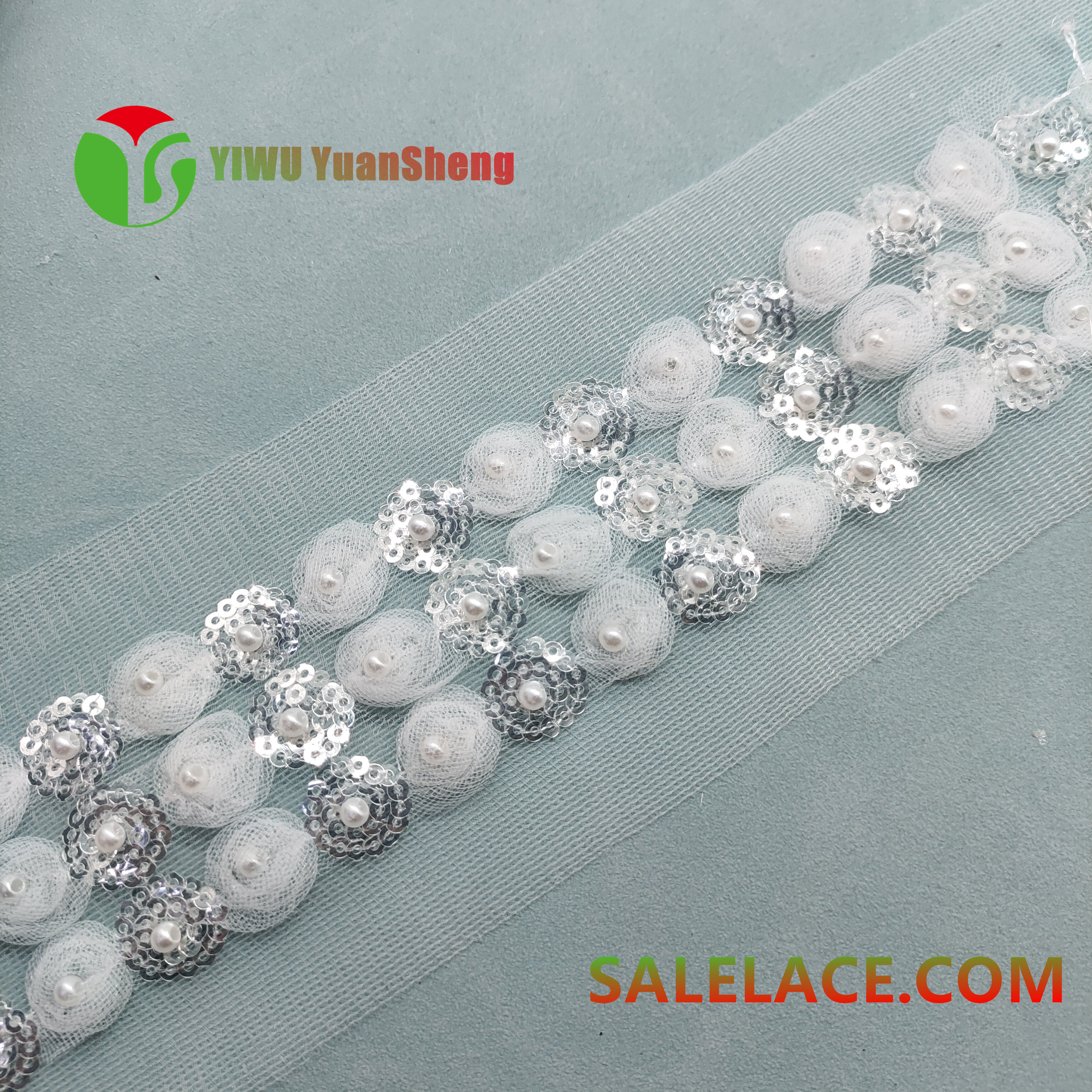 Glass bead mesh lace YS415#