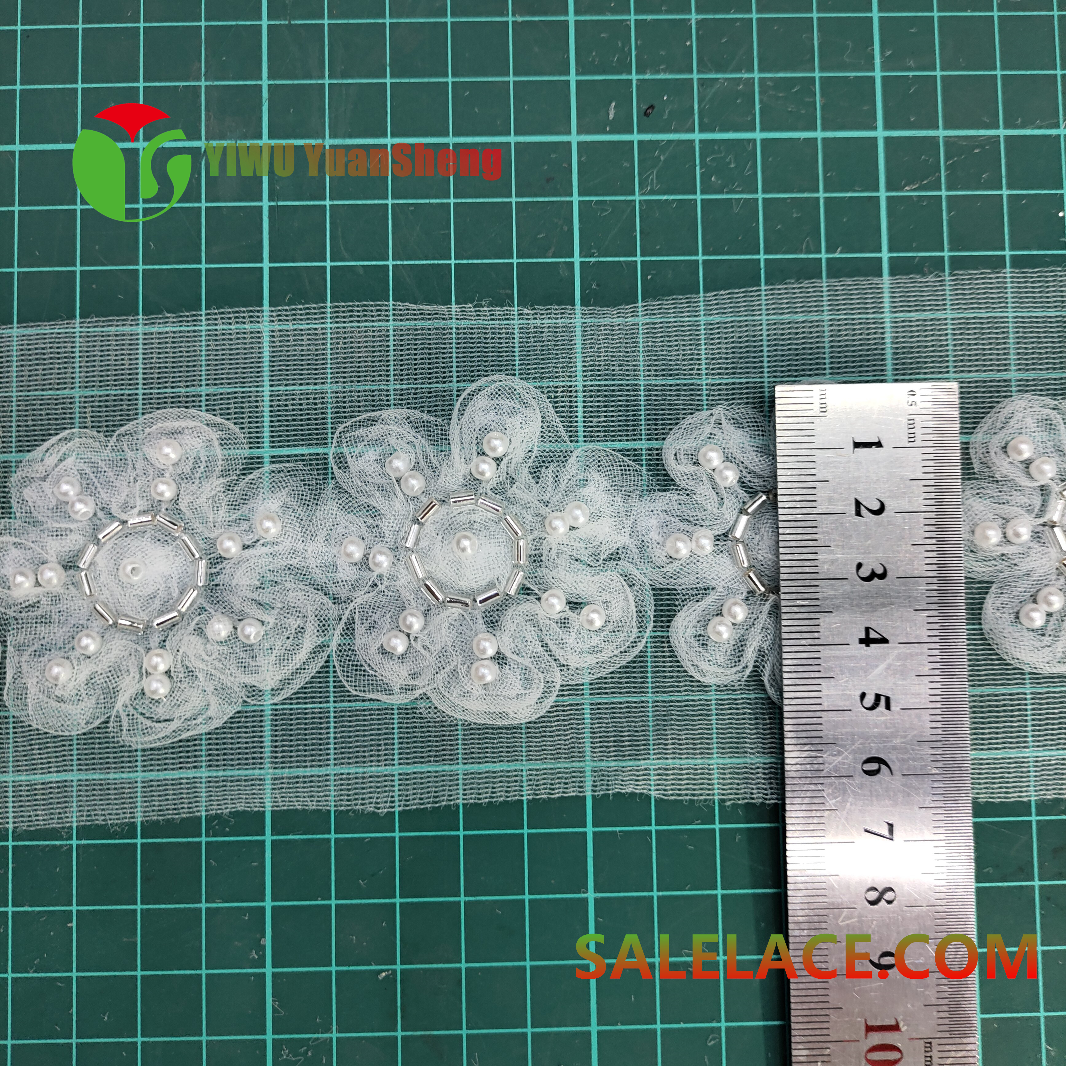 Glass bead mesh lace YS419#